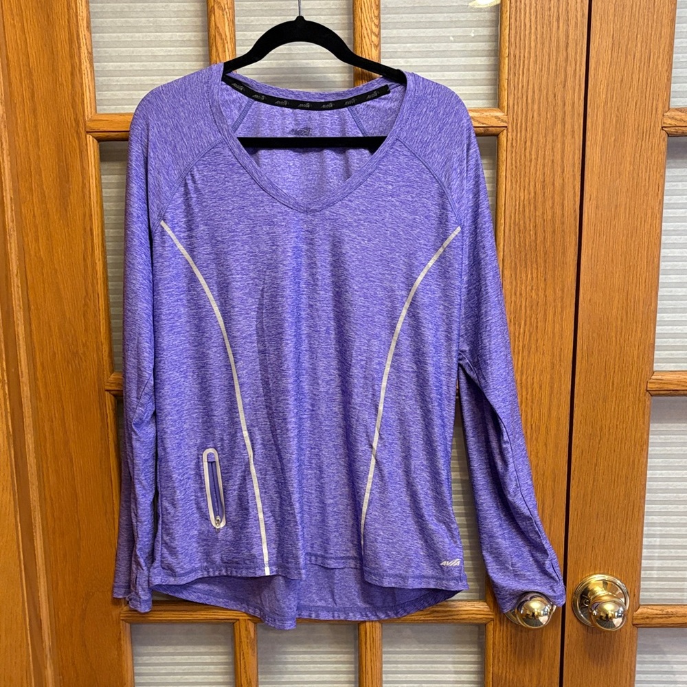 Avia Heathered Purple Long Sleeve Top